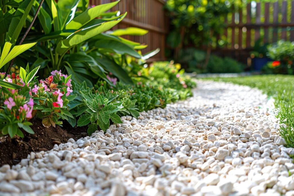 Gravier blanc décoratif pour jardin : vente de calcaire en vrac ou big bag au meilleur prix