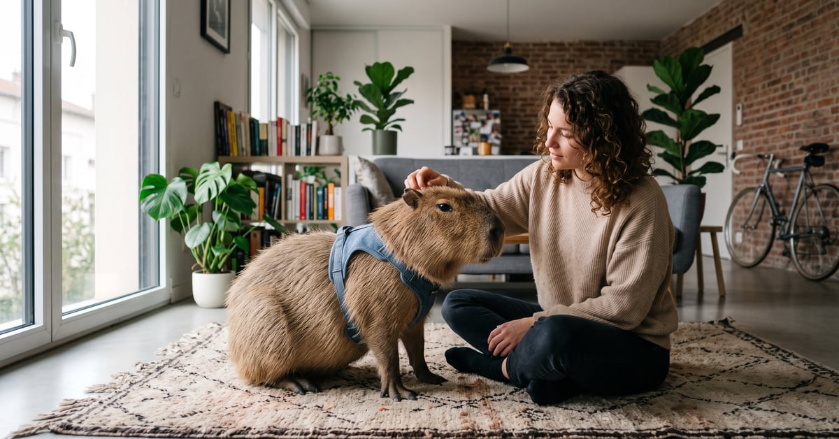 Animal de compagnie original dans un intérieur moderne — idée de NAC insolite pour chez soi