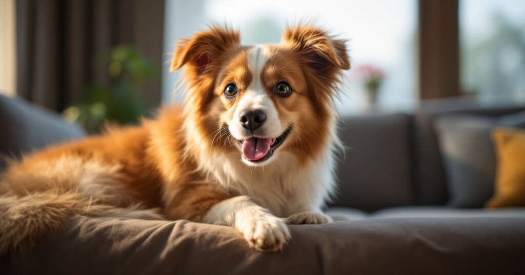 Propriétaire avec son animal de compagnie consultant une assurance animal de compagnie