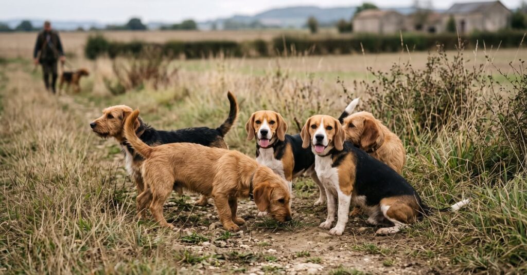 Chiens de chasse petite taille en pleine nature, races compactes et agiles pour la chasse