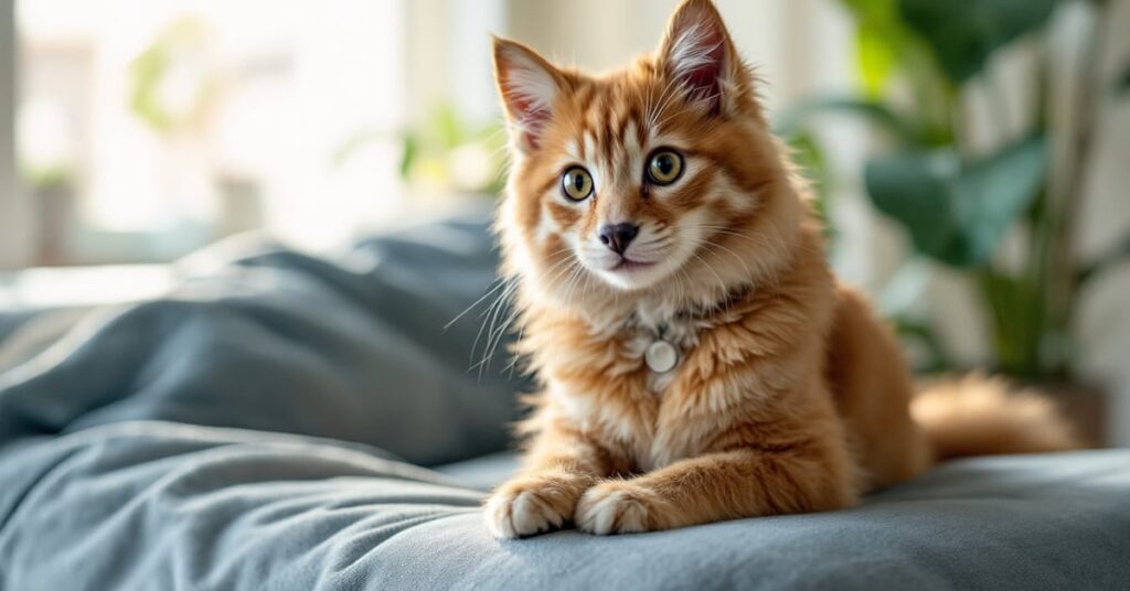 Petit animal de compagnie original posé dans un cadre moderne et naturel