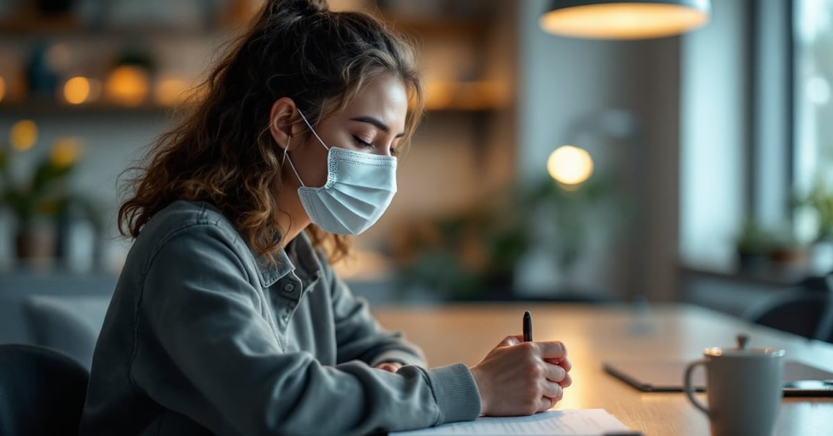 Femme fatiguée tenant un bilan sanguin, illustrant les causes et symptômes de l'anémie